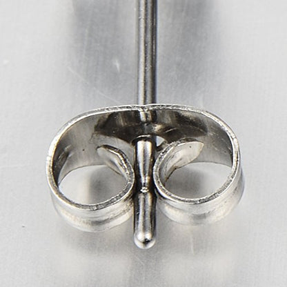 Pair Unisex Plain Cross Stud Earrings of Stainless Steel for Man and Women - color: A-Metal Color:Silver