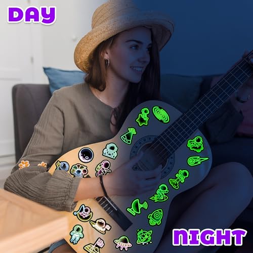 50 Pcs Glow in The Dark Neon Space Water Bottle Stickers - color: Luminescent-475kscp
