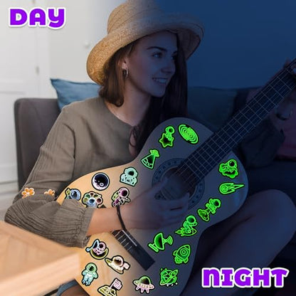 50 Pcs Glow in The Dark Neon Space Water Bottle Stickers - color: Luminescent-475kscp