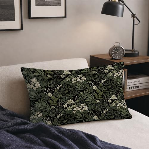 Spring Floral Throw Pillow Covers, Vintage Pillowcases, 12x20 Inch - color: Flower