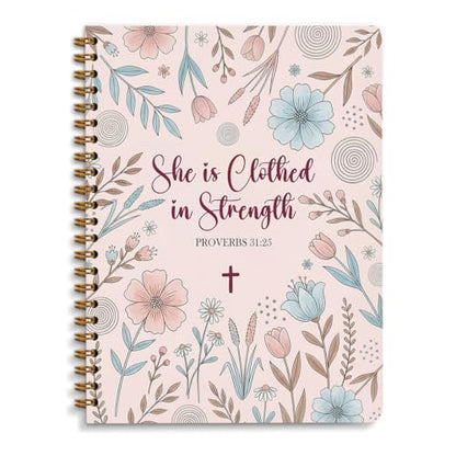 Aesthetic Bible Journal for Women, Religious Gift for Christians - color: Bible Verse Proverbs 31:25