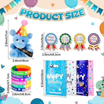Seenelling 96 Pcs Happy Birthday Party Gift for Student Stuffed Animal