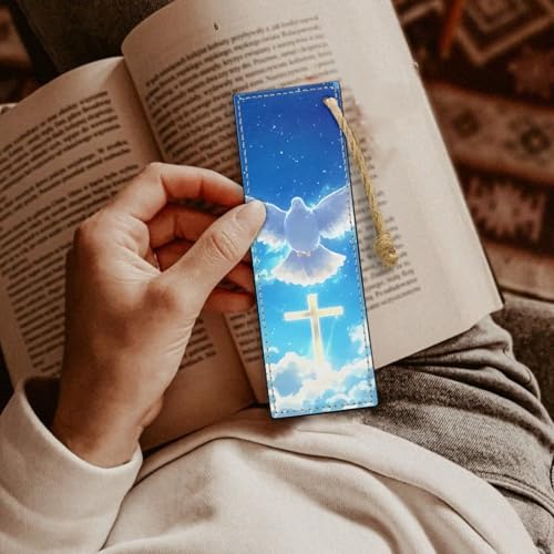 2 Pack Leather Bookmark Mushroom Bookmark for Teachers, Students, Book Lovers Cross Dove Fun Book Marks for Reading Cool Bookmarks, Book Marks for Adults Kids - color: Cross Dove