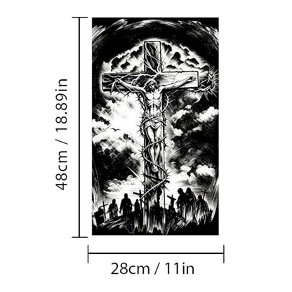 1 Pair Jesus Car B-Pillar Decals, Cross Car Center Pillar Stickers, Waterproof Vinyl Christian Vehicle Door Pillar Sticker Scratch Cover Sticker for Car Auto SUV (Punished Jesus) - color: Punished Jesus