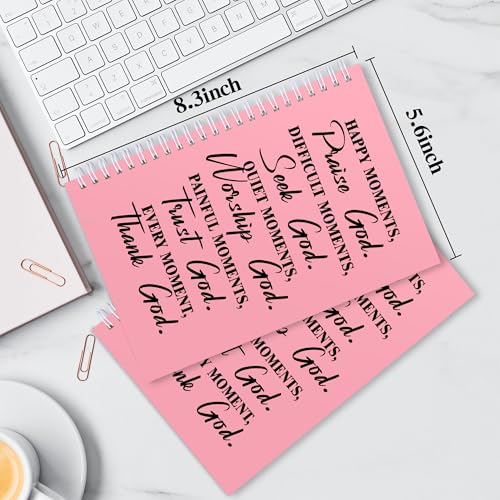 JOHSBYD 2Pcs Christian Spiral Notebook – Bible Verse Journal for Women - color: 2pcs Moments Pink