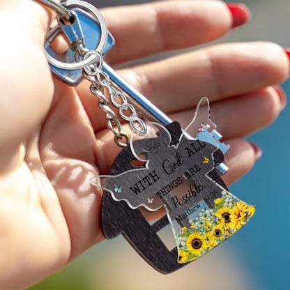 Remuuly Christmas Christian Gift Mini Bible Keychain Bulk - color: Christian