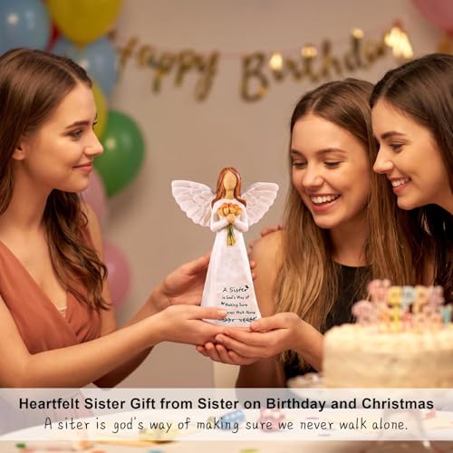 Sister Gifts, 5.5" Resin Angel Figurine - Meaningful Sister Birthday Gifts - color: Sister Gifts