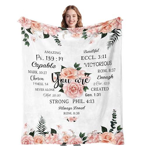 kituzol Christian Gifts for Women, Religious Gifts, Catholic Gifts, Inspirational Gifts, God Christmas Spiritual Gifts Blanket 50"X 60" - color: White-christian