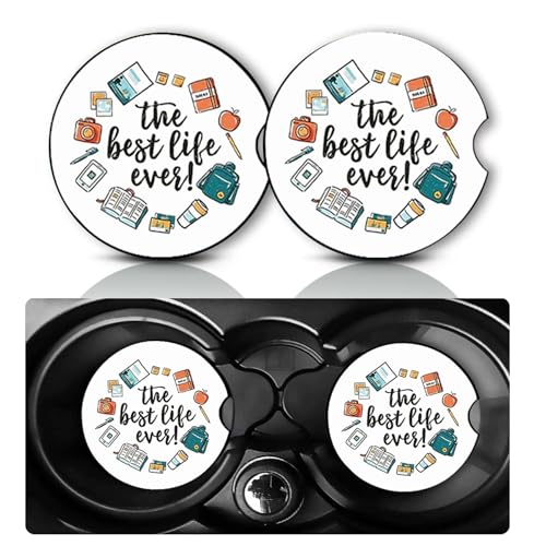 2PCS Best Life Car Cup Holder Coasters Universal Anti-Slip Rubber Mat - color: Best Life
