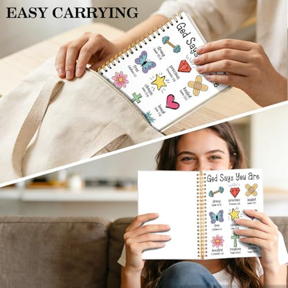 ERHACHAIJIA God Says You are Lined Spiral Notebook for Women Girls Daughter - color: White-red-yellow