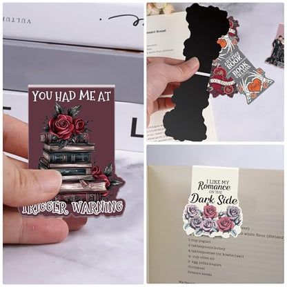 Dark Romance Magnetic Bookmarks, Gothic Book Marks for Women Readers - style: Dark Romance