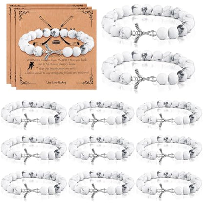 12 Set Sport Adjustable Bracelets Gift - color: White, size: Hockey