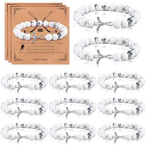 12 Set Sport Adjustable Bracelets Gift - color: White, size: Hockey