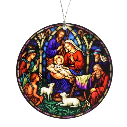 Christmas Nativity Scene Ornament with Mary Joseph and Baby Jesus, Christmas Tree Nativity Scene Hanging Ornaments 2026, Religious Gifts for Christian & Family, The Birth of Jesus Decor - color: Nativity 2