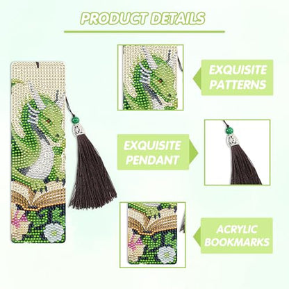 Dragon Sword Diamond Art Bookmarks, Diamond Painting Book Marks for Adults - style: Dragon 02