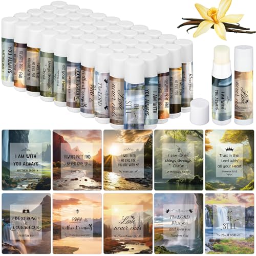 50 Pack Christian Lip Balm Bulk for Women Men Religious Lip Balms - style: Scenery