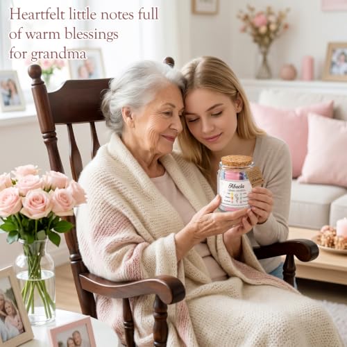 Lunmon Spanish Bible Verse Jar for Grandma Abuela 96 Color Coded Scripture Cards Daily Encouragement Prayer Jar Christian Gifts for Abuela Grandma Religious Birthday Christmas Gift for Grandmother - style: Grandmother