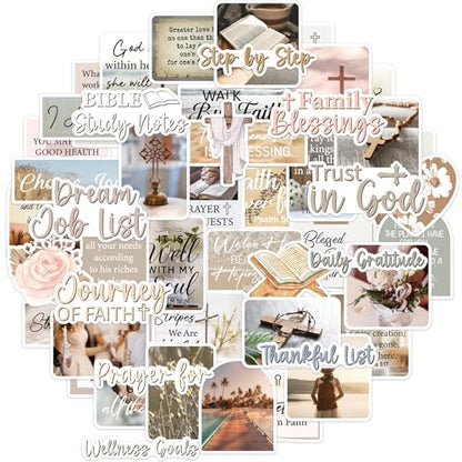 Prayer Board Stickers for Women, Bible Verse Christian Decals for Journals - color: Neutral Christian Aesthetic