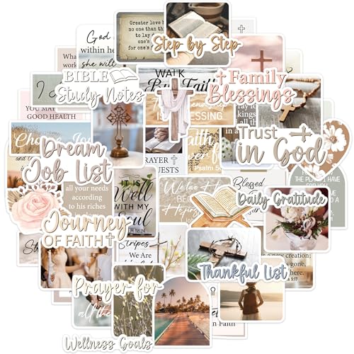 Prayer Board Stickers for Women, Bible Verse Christian Decals for Journals - color: Neutral Christian Aesthetic