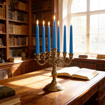 4 Pack Blue Taper Candles丨Taper Candles 10 Inch Dripless丨Unscented & Smokeless Candlesticks Bulk丨7-8 Hours Long Burning Tall Candles丨Ideal for Christmas Weddings Parties Dinner - color: Blue, size: 4 Pack Taper Candle