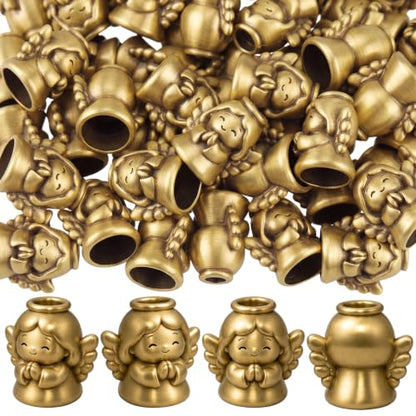 Civaner 50 Pcs Mini Brass Color Angel Figurines, Miniature Small Angels - style: Angel
