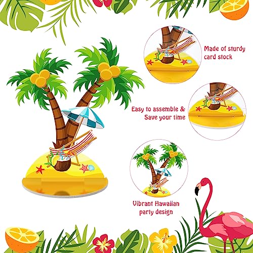 Namalu 16 Pcs Hawaiian Table Decorations Luau Table Centerpieces Aloha Tiki for Tropical Pineapple Centerpieces Hawaii Theme Summer Beach Birthday Party Supplies(Hawaiian Theme) - style: Hawaiian Theme