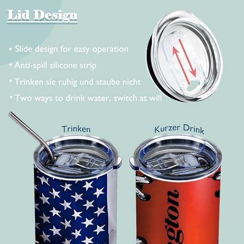 ATHAND 20oz Patriotic American Flag Stainless Steel Tumbler with Lid,1 Pcs - color: American Flag