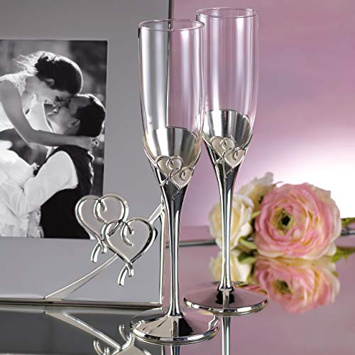 Lenox True Love Silverplate Champagne Flutes, Set of 2 - style: Flute Pair