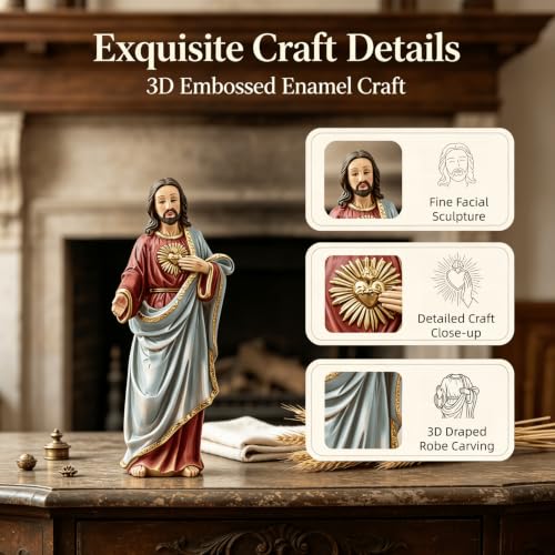 Religious Sacred Heart Jesus Figurine Jesus Christ Sculpture Altar Decor - color: Jesus-1
