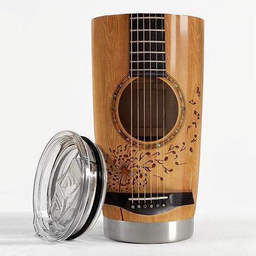 SANDJEST Guitar Tumbler Cup 20oz Insulated Stainless Steel Tumblers Coffee Travel Mug Gift for Musician Players Guitar Lovers - color: Guitar