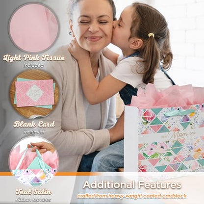 Christian Art Gifts Large Gift Bag for Mom with Card & Tissue, Gold - color: Best Mom/Multi, style: Large Landscape