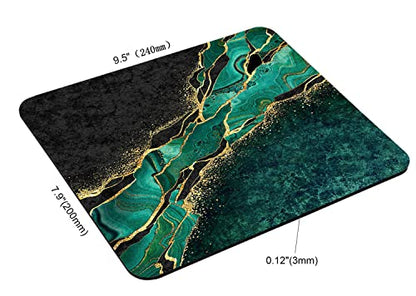 Abstract Black Marble Green Malachite Mouse Pad, Gaming Mouse Mat with Custom Design, Non-Slip Rubber Base Mousepad, Office Mouse Pads, 9.5 x 7.9 Inch - color: TSP168