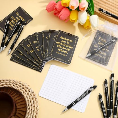 Fuyoooo 72 Pcs Spanish Christian Gift Notebook Set Regalos Cristianos En Español Para Women Men Bible Church Catholic Religious for Back to School Office Sunday School Bible Study Group(Retro Style) - style: Retro Style