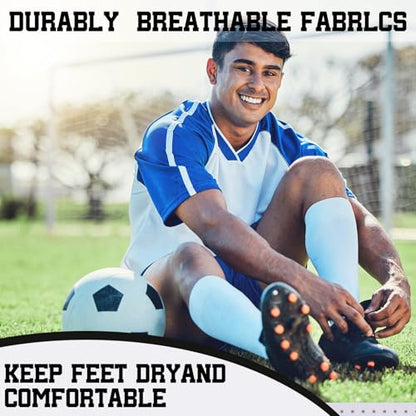 Glitopper 6 Pairs Cross Grip Soccer Socks US 6-13 christian - color: White, style: Faithful
