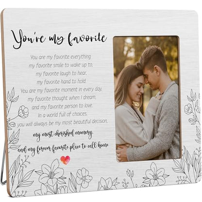 Soul Mates Picture Frame Gifts for Couple, Boyfriend Girlfriend Frame, You're My Favorite Gifts for Women Men Wooden Picture Frames. 4x6 inch Photo - color: Turquoise