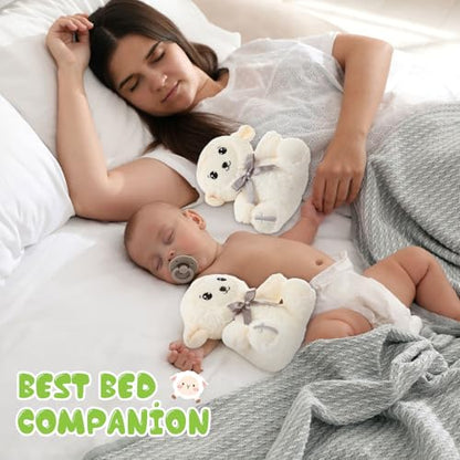 HyDren 6 Pcs Large Christian Sheep Stuffed Animals for Gifts 9.84 Inch Cute Prayer Sheep Plush with Embroidered Cross Religious Lambs Gifts for Kids Adults Easter Basket Stuff Pray Birthday Christmas