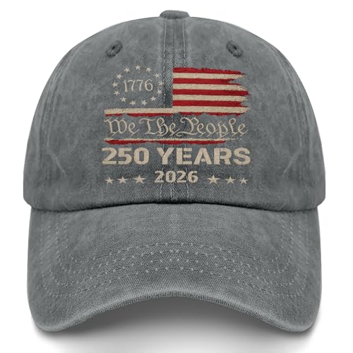 250th Anniversary 250 Years Freedoms Baseball Hat Running Embroidered Cap for - color: Pigment Gray