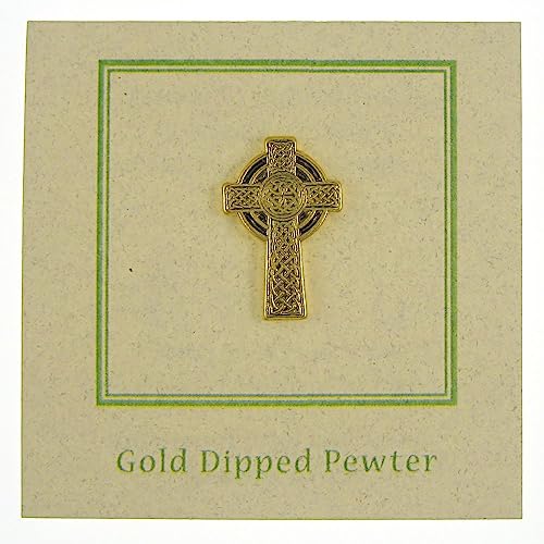 Jim Clift Design Celtic Cross Gold Lapel Pin