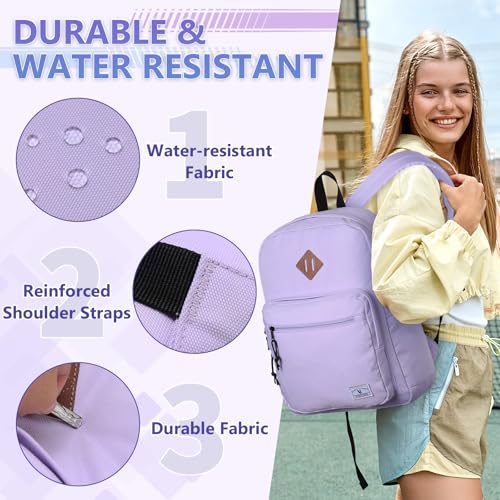 VX VONXURY Kids Backpack for School Travel,16.7 Inch Lightweight Bookbag - color: Light Purple