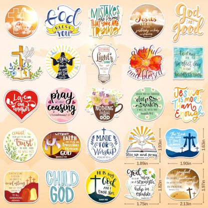 200 PCS Inspirational Christian Stickers, Bible Verse Jesus Decals