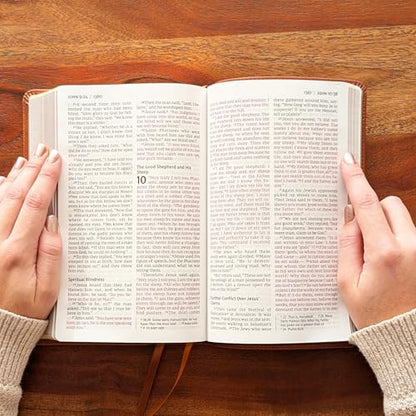 Personalized NIV Bible, Large Print, Custom Holy Cross Bible, New International Version | Man of Faith, Brown - color: Brown Personalized Leather