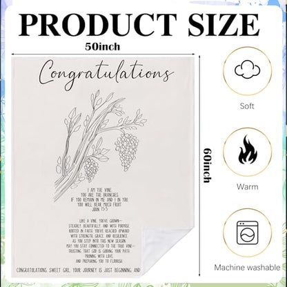 Graduation Gifts Blanket for Women Girl 2026 Congratulation Graduation Blanket Christian Faith Themed Throw Phd College Masters Degree Gifts 50"x 60" - style: Minimalist