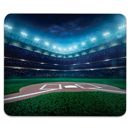 Professional Baseball Field at Night Mouse Pad, Stadium League Desk Mat - color: Baseball Field
