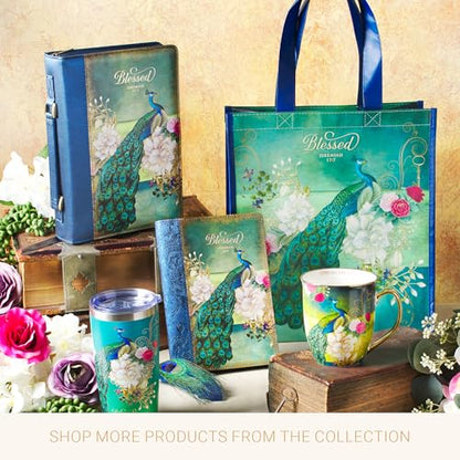 Christian Art Gifts Stainless Steel Vacuum Insulated Tumbler 18 oz - color: Teal/Peacock