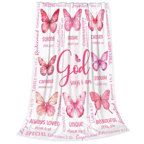 Butterfly Bible Verse Blanket, Religious Gifts for Christian - color: Butterfly Bible Verse, size: 30"x40"