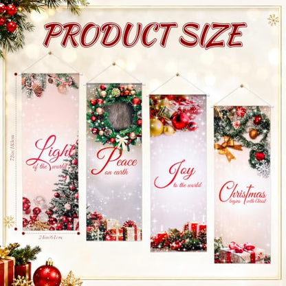 Tegeme 6 Pcs Church Banners Scripture Sanctuary Wall,Christmas and Hole - style: Christmas and Hole