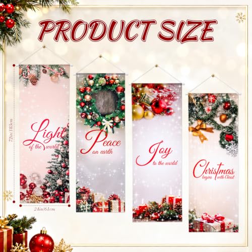 Tegeme 6 Pcs Church Banners Scripture Sanctuary Wall,Christmas and Hole - style: Christmas and Hole