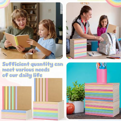 Handepo 100 Pack A5 Composition Notebooks 5"x8" Wide Ruled Notebook - color: Fresh Macaron, size: A5