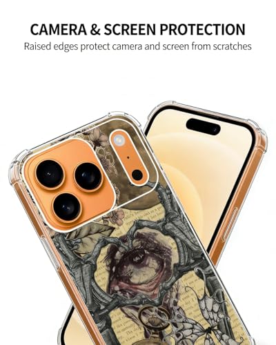 Dark Academia Grunge Phone Case Compatible with iPhone 17 Pro Max, Gothic Aesthetic Phone Cover for iPhone 17 Pro Max - color: Skull Love Eye