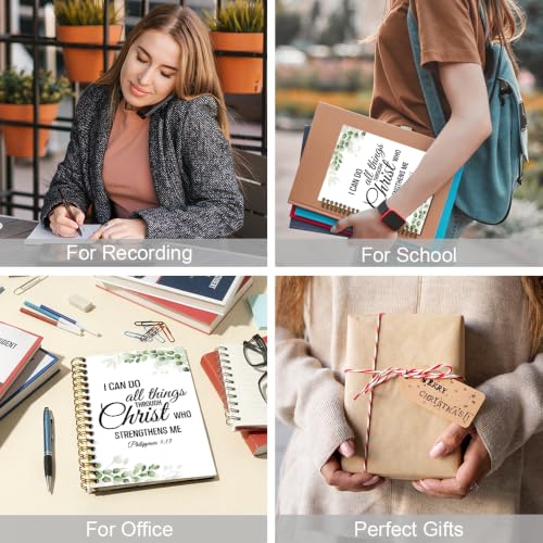 I Can Do All Things Through Christ Who Strengthens Me Spiral Notebook, Philippians 4:13 Christian Journal for Women, Inspirational Promotion Farewell Gifts for Women Men Coworkers Boss Sisters - style: I Can Do